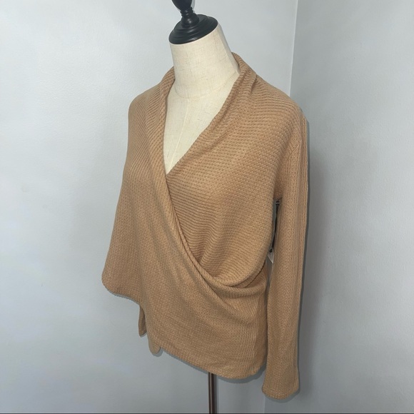1.State Waffle Knit Cross Front Top In Wild Oak Size Small New With Tag - Picture 11 of 13